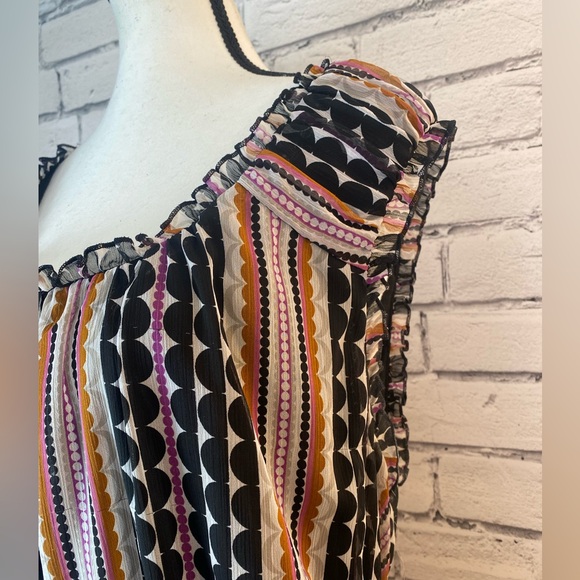 Merona Purple Geometric Boho Mid Length Dress with Ruffle Sleeves size 1X - Picture 3 of 10